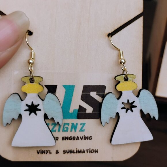 Angel Dangle Earrings - Picture 1 of 4